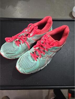 ASICS Gel-Kayano 21 Women's Running Shoes - Sea Glass/Coral/Silver Size W 10 M 8